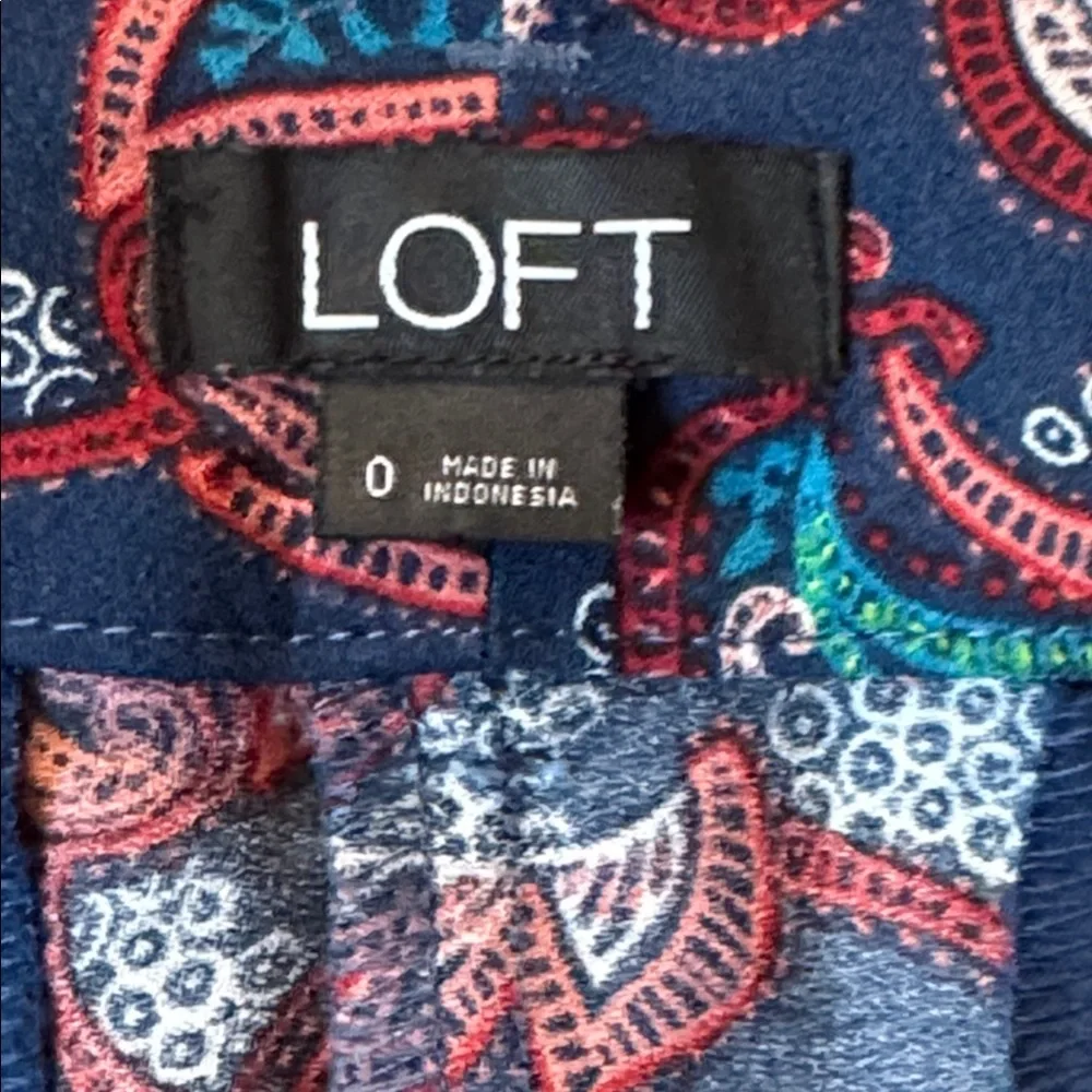 LOFT Shorts Womens Multicolor Paisley Print Boho Colorful Festival size 0